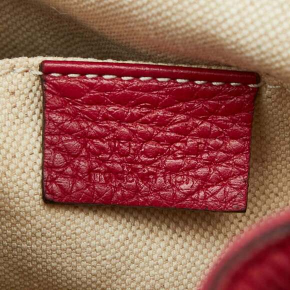 GUCCI Red Leather Bamboo Backpack